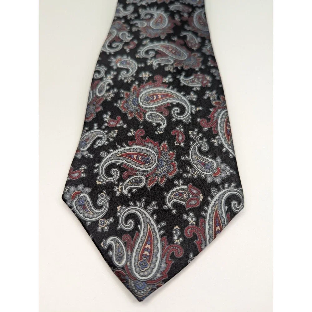 The Kensington Collection Lord & Taylor Paisley Silk Pointed Classic Necktie Tie